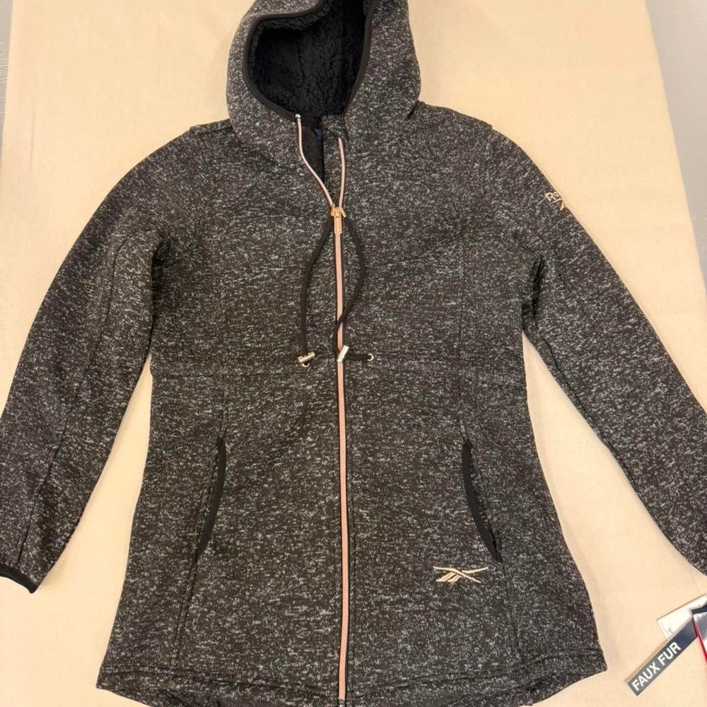 Reebok faux fur lined zip-up hoodie